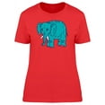 thumbnail image 1 of Cute Elephant Doodle Cartoon T-Shirt Women -Image by Shutterstock, Female x-Large, 1 of 2