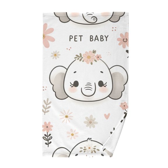Cute Elephant Face Cotton Face Towels Absorbent Hand Towel Soft Bathroom Towel for Kitchen Hotel Decoration