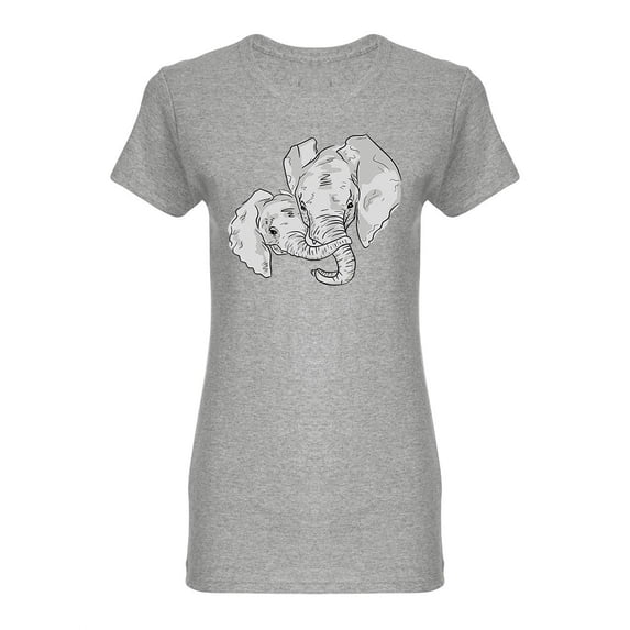Cute Elephant Family Shaped T-Shirt Women -Image by Shutterstock, Female x-Large