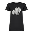 thumbnail image 1 of Cute Elephant Family Shaped T-Shirt Women -Image by Shutterstock, Female x-Large, 1 of 2