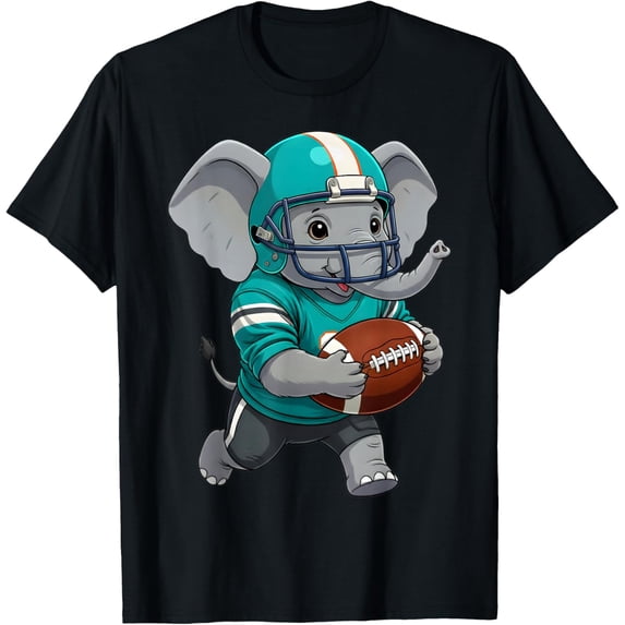 Cute Elephant Football Big Game Day Art T-Shirt