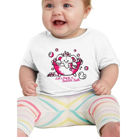 Cute Elephant In Bathtub T-Shirt Infant -Image by Shutterstock, 18 Months