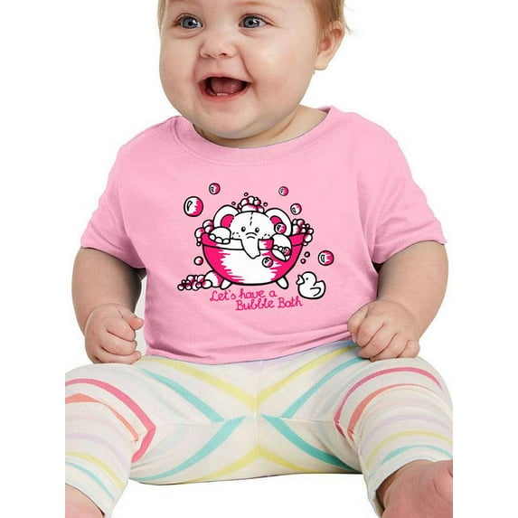 Cute Elephant In Bathtub T-Shirt Infant -Image by Shutterstock, 18 Months