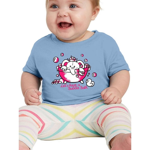 Cute Elephant In Bathtub T-Shirt Infant -Image by Shutterstock, 18 Months