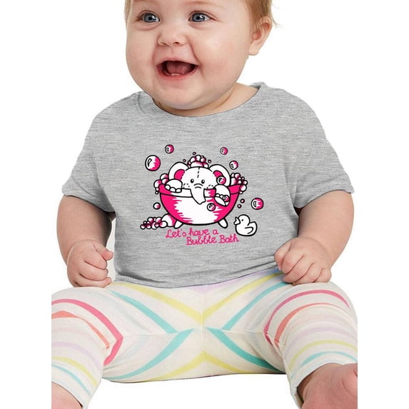 Cute Elephant In Bathtub T-Shirt Infant -Image by Shutterstock, 18 Months