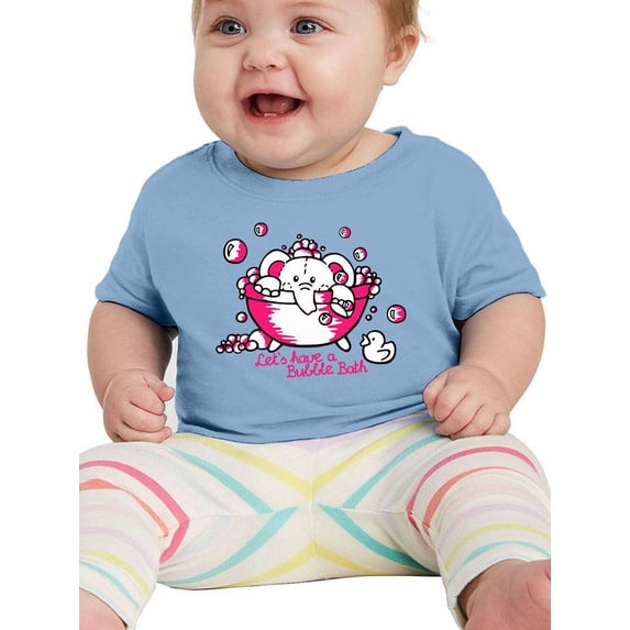 Cute Elephant In Bathtub T-Shirt Infant -Image by Shutterstock, 6 Months