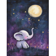 thumbnail image 1 of Cute Elephant Moon Balloon Canvas Print Wall Art， Perfect for Bedroom， Living Room， Nursery， Office， and Gallery Wall Decor, 1 of 8
