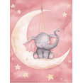 thumbnail image 1 of Cute Elephant Moon Canvas Painting， Suitable for Nursery Decor， Bedroom Decor， Living Room Decor， Girl's Room Decor， and Baby Room Decor., 1 of 8
