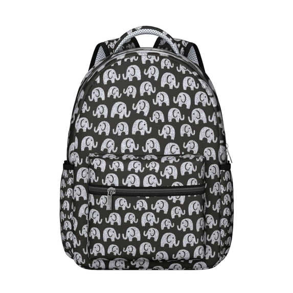 Cute Elephant Print College Backpack - Waterproof Durable Bookbag, Fashionable Laptop Backpack, Comfortable Padded Straps, Elephant Themed Gift