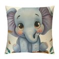 Cute Elephant Print Cover Soft Decorative Modern Square Pillow Cases