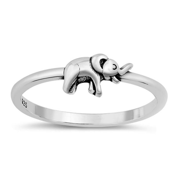 Cute Elephant Ring .925 Sterling Silver Band Jewelry Female Male Unisex Size 4