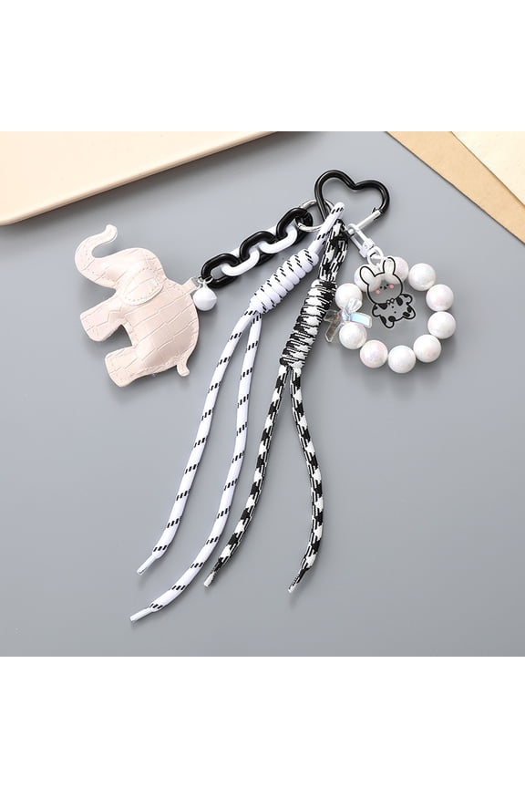 Cute Elephant Rope Braided Keychain Bag Charms for Handbag Purse Backpack Accessories