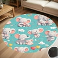 thumbnail image 1 of Cute Elephant Round Carpet Living Room Bedroom Home Decoration Coffee Table Mat Lounge Rug Chair Mats, 1 of 5