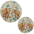 thumbnail image 1 of Cute Elephant Round Woven Potholders Set Trivets for Hot Dishe Heat Resistant Non-Slip Trivets for Cooking and Baking Kitchen Home Decor, 1 of 7