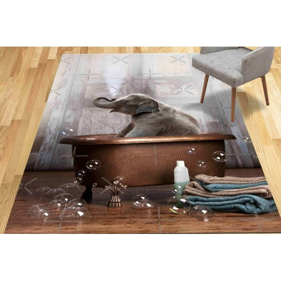 Cute Elephant Rug, Area Rug, Office Rug, Stair Rug, Hallway Rug, Animal Rug, Bathroom Rug, Large Rugs, Corridor Rugs, Decorative Rugs, 2.6'x9.2' - 80x280 cm