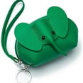 thumbnail image 1 of Cute Elephant Shape Women's Small Compact Zipper Luxury Genuine Leather Pocket Wallet ， Mini Change/Coin Bag with Keychain, 1 of 7