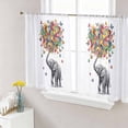 thumbnail image 1 of Cute Elephant Sheer Curtains 45 Inch Length 2 Panels Set Window Treatments, Modern Abstract Oil Painting Aesthetic Rod Pocket Semi Curtains for Living Room/Bedroom/Kitchen Décor, 104"W x 45"L, 1 of 7