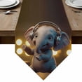 Cute Elephant Table Runner Linen Burlap Table Runner 120 Inches Long ...