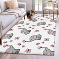thumbnail image 1 of Cute Elephants Area Rug 4x6 Washable Rug Non Slip Cartoon Funny Butterflies Pink Large Area Rug Indoor Floor Carpet for Entryway Bedroom Kitchen Living Room Home Office Dining Room Nursery, 1 of 7