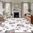 thumbnail image 1 of Cute Elephants Area Rug 5x8 Washable Rug Non Slip Cartoon Funny Butterflies Pink Large Area Rug Soft Stainresistant Indoor Floor Carpet for Living Room Bedroom Home Office Dining Room Nursery, 1 of 7