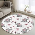thumbnail image 1 of Cute Elephants Round Rug 3ft Washable Circle Entryway Rugs Non Slip Cartoon Funny Butterflies Pink Area Rug Indoor Floor Carpet for Bedroom Kitchen Living Room Home Office Dining Room Nursery, 1 of 7