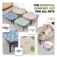 thumbnail image 1 of Cute Elevated Cat Bed Raised Pet Cot with Fun Print, Cooling Breathable Mesh for Cats Kittens Small Dogs, Avocado Cartoon Pattern Kitten Puppy Bed Indoor Outdoor, 1 of 7