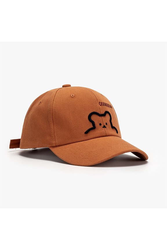 Cute Embroidered Bear Baseball Cap-Adjustable Structured Dad Hat&Mom Cap, Soft Lightweight Casual Hat, Men&Women