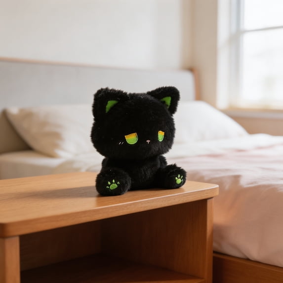 Cute Emo Cat Plush Toy, Kawaii Sad Face Kitty Stuffed Animal Doll for Kids & Adults