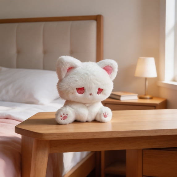 Cute Emo Cat Plush Toy, Kawaii Sad Face Kitty Stuffed Animal Doll for Kids & Adults