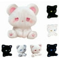 thumbnail image 1 of Cute Emo Kitten Plush Toy with Expressive Eyes - Soft Stuffed Animal Room Decor for Birthdays Gifts for Friends, Quality Stitching - (Pink Eyes Cat), 1 of 9
