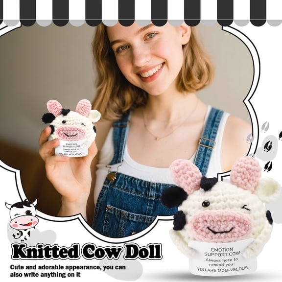 Cute Emotional Support Cow Plush Toy, Soft Stuffed Animal Cow for Stress Relief and Anxiety, Decorative Plushie Gift for Boys Girls and Adults C#135 color