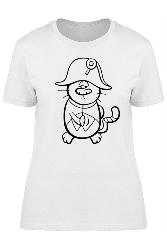 Cute Emperor Kitten Cartoon T-Shirt Women -Image by Shutterstock, Female Medium