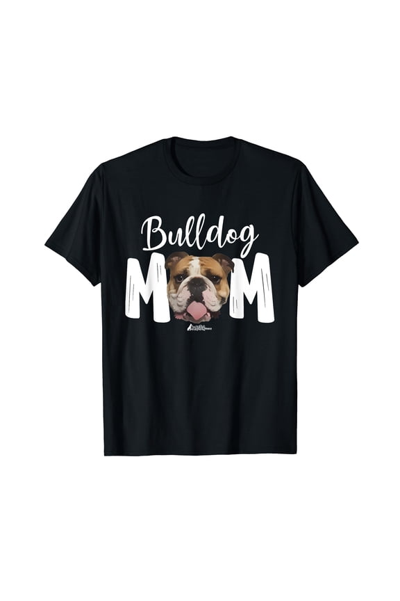 Cute English Bulldog Mom Top, Funny Dog Walking For Women T-Shirt