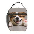 thumbnail image 1 of Cute English Bulldog Waving Paw Cartoon Reusable Insulated Lunch Bag - Waterproof & Portable Tote For Men And Women, 1 of 9