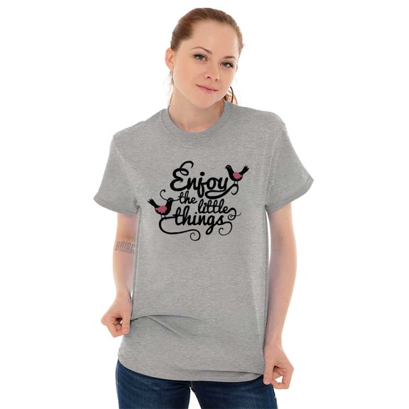 Cute Enjoy the Little Things Birds Women's Plus Size Graphic Tee Brisco Brands 3X