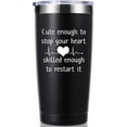 thumbnail image 1 of Cute Enough to Stop Your Heart Skilled Enough to Restart It 20 OZ Tumbler.Appreciation Doctor Nurse Gifts.Birthday,Christmas,Medical Nursing Graduation Gifts for Medical Worker Travel Mug(Black), 1 of 6