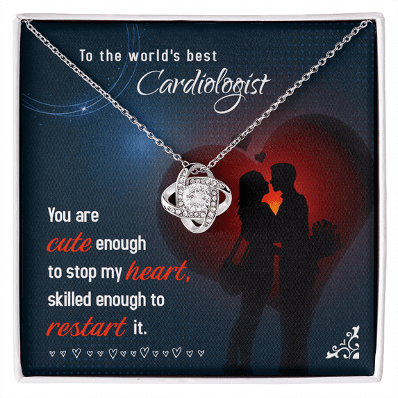 Cute Enough to Stop Healthcare Medical Worker Nurse Appreciation Infinity Knot Necklace Message Card