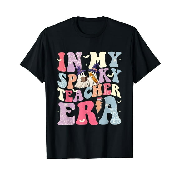 Cute Era Ghost Book Reading Librarian Teacher Halloween T-Shirt
