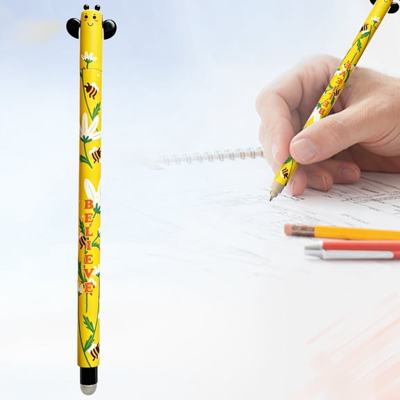 Cute Erasable Gel Pens, Inspirational Quote Animal Pens, 0.5mm Fine Point Cartoon Design Retractable Pen for Journaling Note Taking Writing Office Stationery