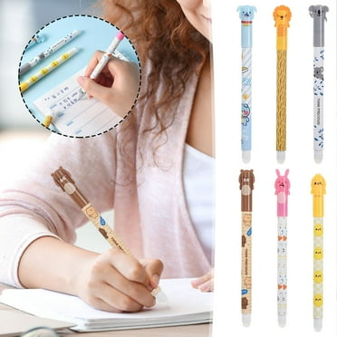 Cute Erasable Pens, Gel Ink Pens, Sheath Of A Pen, Office Student Pen 6 Refill Pen Set