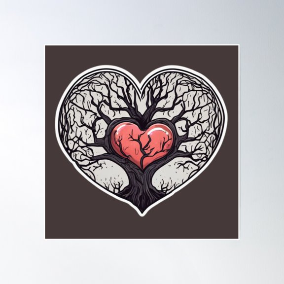 Cute Evil Tree Poster Wall Art, Modern Wall Decor, 16x16 UNFRAMED