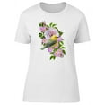 thumbnail image 1 of Cute Exotic Bird & Pink Flowers T-Shirt Women -Image by Shutterstock, Female Large, 1 of 4