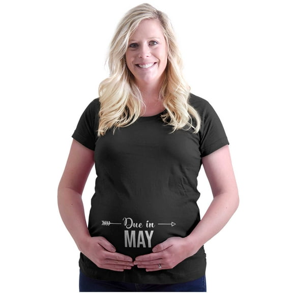 Cute Expecting Baby Due in May Women's Maternity T Shirt Tee Brisco Brands S