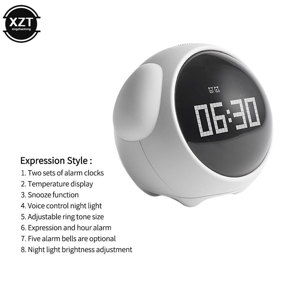 Cute Expression Alarm Clock Child Multifunctional Bedside Voice Control