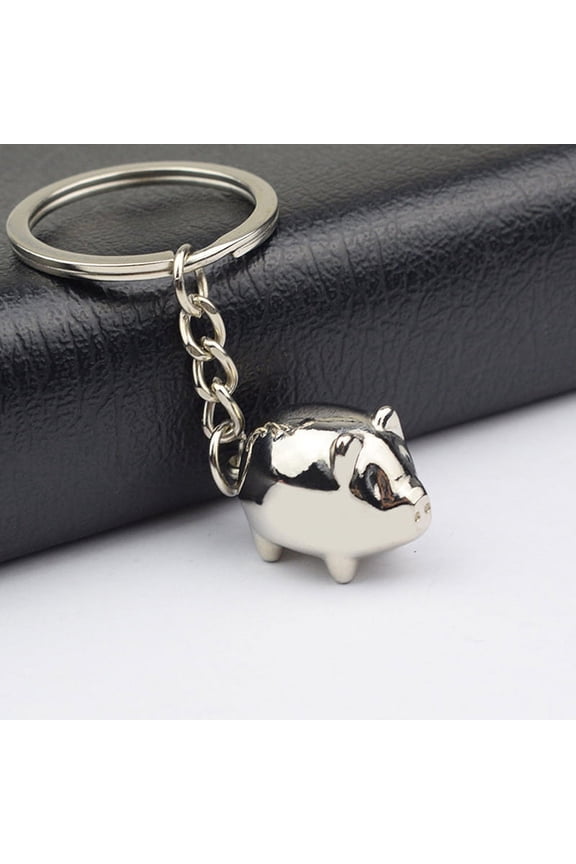 Cute Exquisite Small Pig Keychain Fashion Bag Charm Alloy Car Key Holder