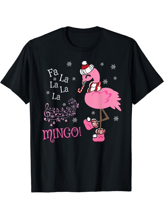 Cute Fa La Mingo Candy Cane Christmas Flamingo T T-Shirt