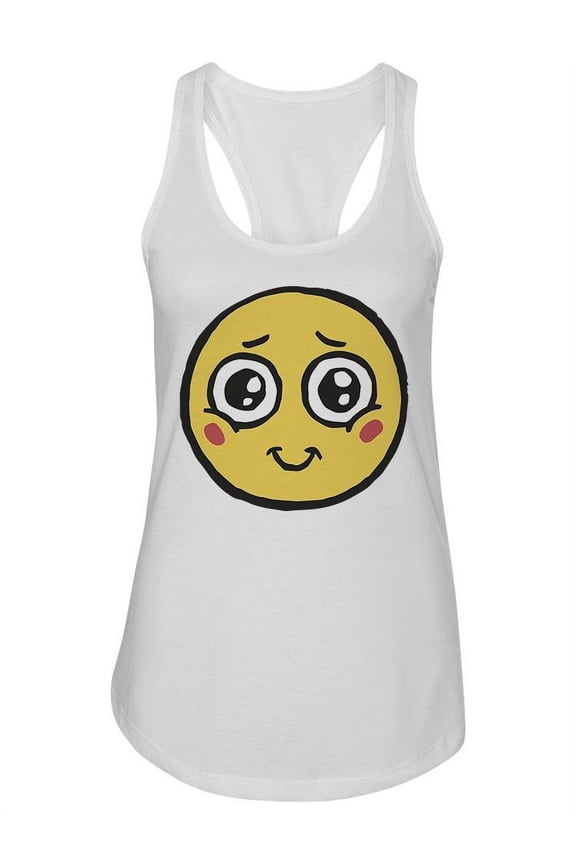 Cute Face Design  Tank Women -Image by Shutterstock, Female Medium