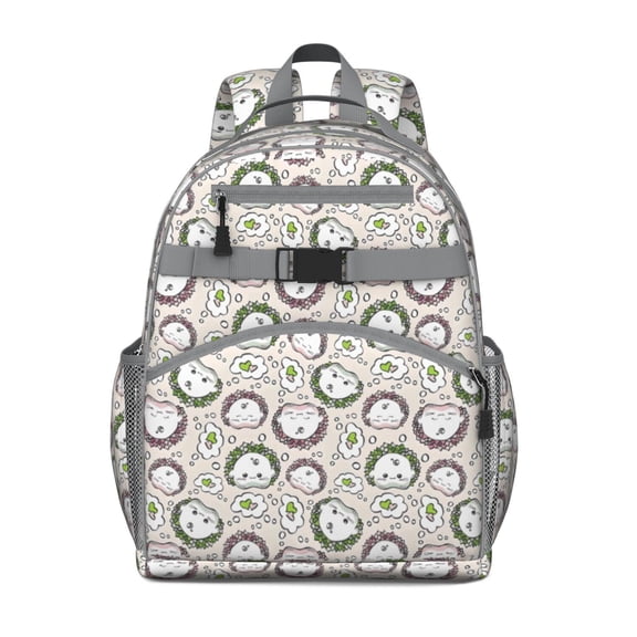 Cute Faces Pattern Backpack for School,Cute School Bag,Schoolbag with Adjustable Shoulder Straps & Padded Back,15.25"x11.5"x5.25"