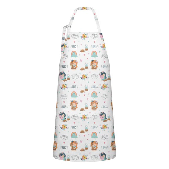 Cute Fairy Princess Pattern Apron-Garden Aprons for Women with Pockets-Cotton Linen Waterproof Kitchen Cooking Gardening Aprons Adjustable for Kitchen,Cooking,BBQ and Salon 33x27 Inch