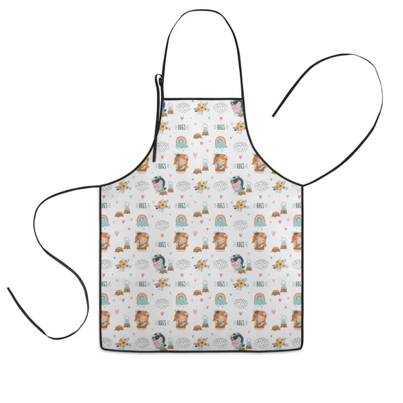 Cute Fairy Princess Pattern Kids Aprons for Girls and Boys,Adjustable Neck Strap Toddler Aprons for Kids Cooking Baking